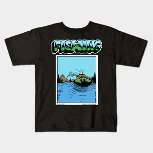 Fisherman Out On The Boat Fishing Novelty Gift Kids T-Shirt